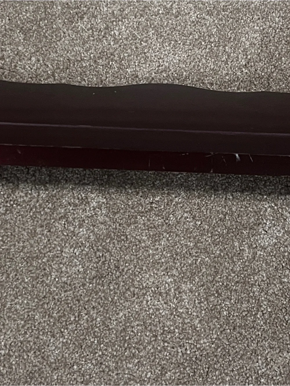 Vintage Wood Wall Shelf 24” Mahogany Burgundy Gold Trim Scalloped Display